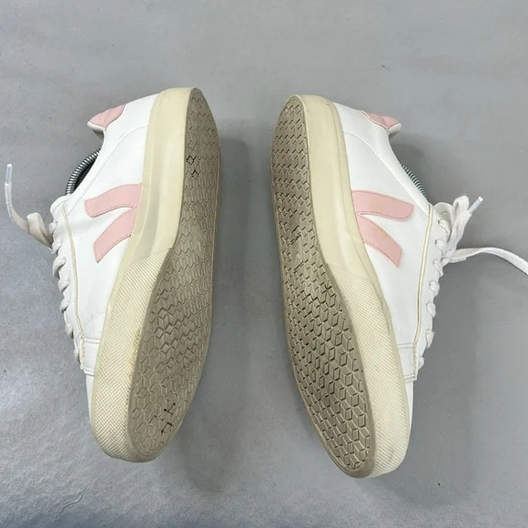 VEJA Logo Campo Leather Pink V Sneakers - Picture 4 of 11